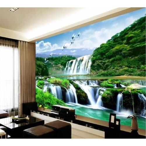 Beibehang beibehang custom photo wall mural 3d Luxury Quality HD Crane Falls natural beauty of the landscape 3d large wallpaper