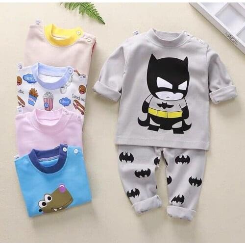 Baby Boys Girls Pajamas Clothes Suit Autumn Winter Children Long Sleeve Tshirts + Pants 2 Piece Set Toddler Infant Outfits