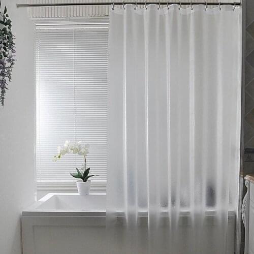 EVA Translucent Bathroom Shower Curtain Liner with 12 Grommet Holes Plastic Hooks Thickened Plastic Bath Frosted Panel