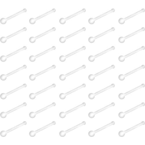 35pcs Clear Retainer, Flexible Acrylic Nose Stud Retainer for Piercing Body Jewelry, Nontoxic Plastic Ring