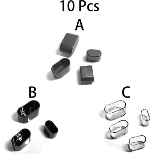 10Pcs Silicone Chair Leg Socks Transparent Square Table Floor Feet Cover Protector Pads Furniture Pipe Hole Plugs Home Decor
