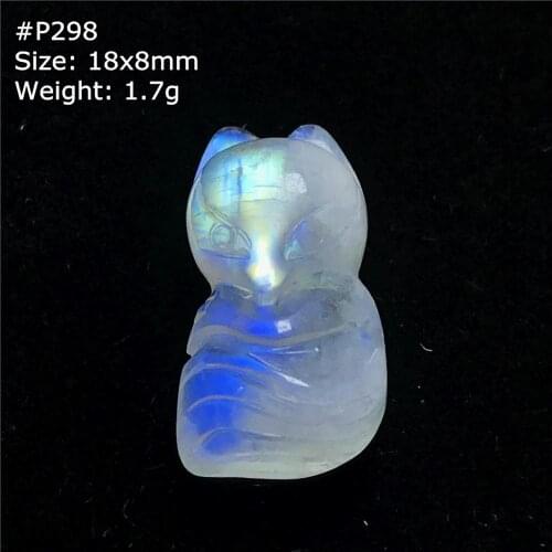 Top Natural Moonstone Fox Carved Pendant Jewelry For Women Men Love Silver Yellow Blue Light Crystal Stone Beads Gemstone AAAAA