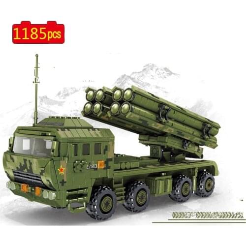 Military Series WWII Army WS-2 Long-range Rocket Launch Armored Vehicle Soldier SWAT Building Blocks Bricks Toys Gifts
