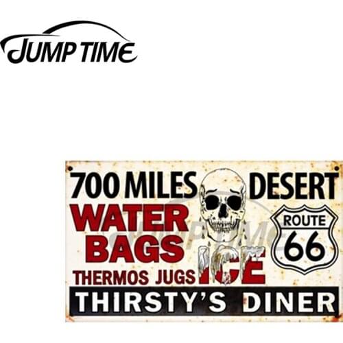Jump Time 13 x5.2cm For Route 66 700miles Desert Retro Sign Car Stickers Creative Personality Scratch-Proof Bumper Decal for VAN