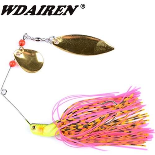 1Pcs Spinner baits Rotating sequins lead head Fluff pike fishing Lures buzzbaits little fat isca pesca fishing tackle FA-052