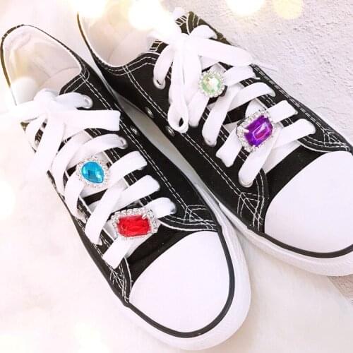 1PCS Shiny Rhinestones Buckle Shoelaces Decoration Shoes Accessories Shiny Rhinestones Kids Women Shoe Charms Design