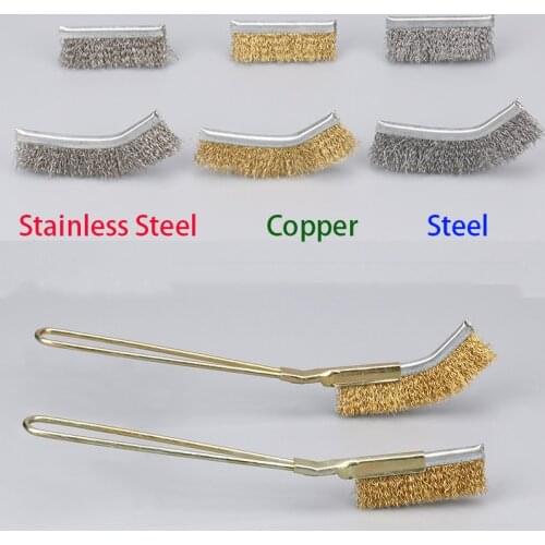 1Pcs Mini Straight Head Wire Brass Stainless Steel Copper Brush Cup Wheel Woodworking Accessories Rotary Cleaning Brush