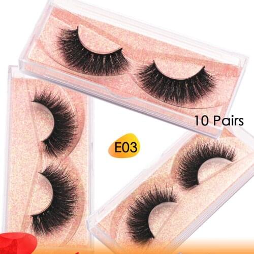 10 pairs bulk lashes 3d mink false eyelash thick long dramatic mink eyelashes handmade full strip lashes black cotton mink lash