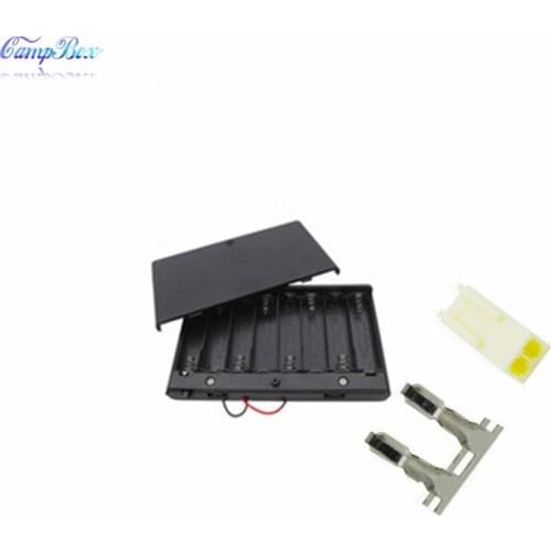 10Pcs 8xAA Battery Case Holder Socket Wire Junction Boxes With Wires, Switch&Cover, KF2510 Header and Crimps