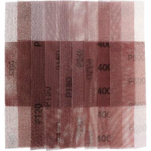 10Pcs 230*93MM Sandpaper Auto Net Mesh Sanding Discs Hook Loop Dust Free Anti-blocking 80-600 Grits For Wood Car metal Polishing