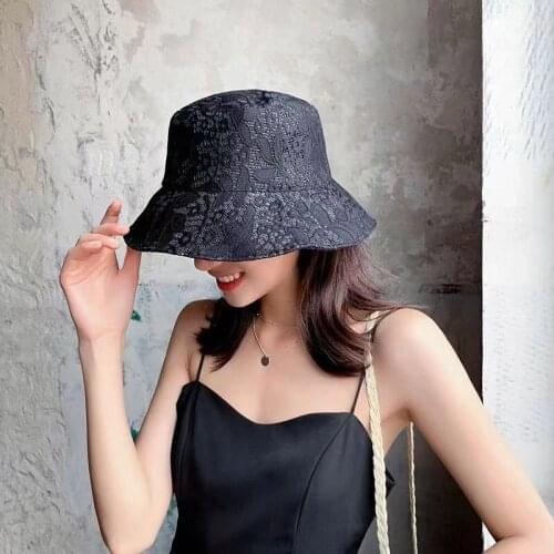 2021 New Fashion Female Spring Summer Portable Lace Bucket Hats Girls Sexy Fisherman Hat Beach And Party Cap Accessories