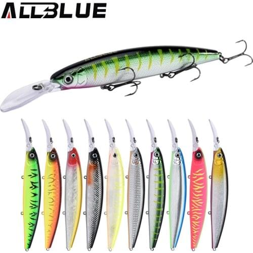 ALLBLUE CRAFTY 130SF Fishing Lure 130mm 27.5g Wobbler Slow Floating Minnow Longbill Plastic Bait Fishing Tackles Crankbait Plast