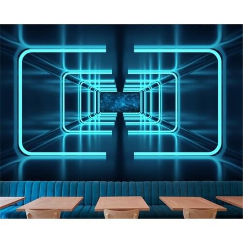 Beibehang Custom industrial style metal technology space capsule extension company showroom gym internet cafe wallpaper