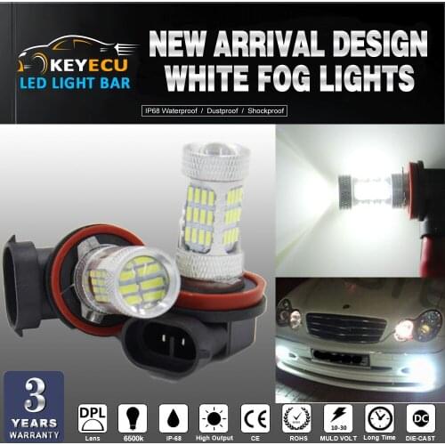KEYECU 2x H11/H8 White Fog Lights LED for Subaru Impreza Forester WRX Legacy Outback transform a beautiful HID matching look