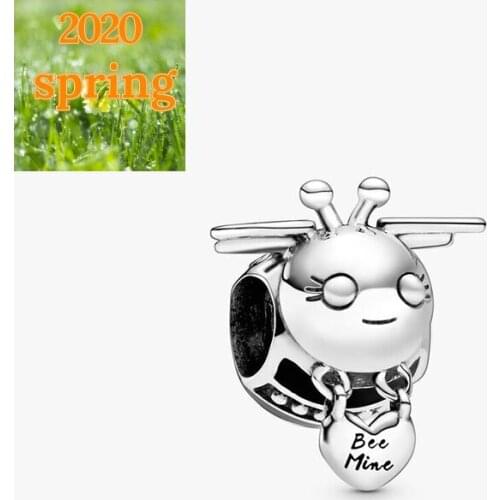 2020 Spring New 925 Sterling Silver Beads Bee Mine Charms fit Original Pan Bracelets Classical Women DIY Fashion Jewelry