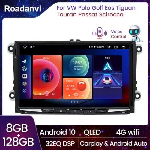 Android 10 2 Din Car radio Multimedia Video Player for VW Universal Polo Golf Eos Tiguan Touran Passat B6 Scirocco Jetta Carplay