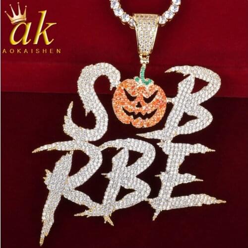 Pumpkin Charms Pendant Necklace White Gold Color Rock Street Hop Hop Jewelry Easter Day
