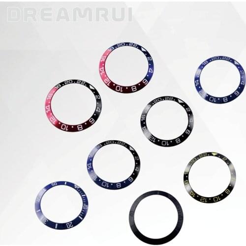 38mm Red Black Blue Colour High quality bezel insert fit 40mm SUB/GMT Automatic Movement Watch
