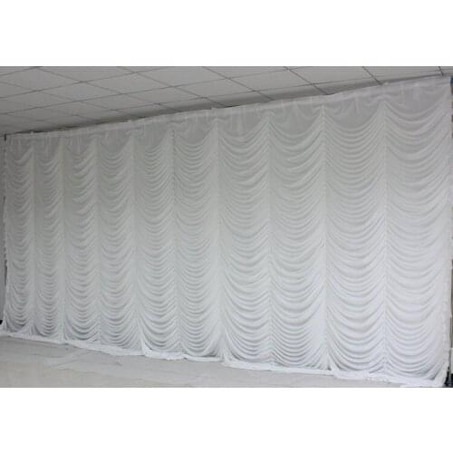 Pure White Waterfall Wedding Backdrop Stage Curtain Wedding Decoration