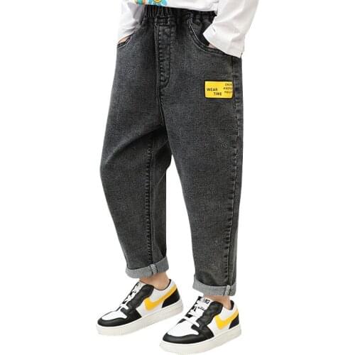 Childrens jeans spring and autumn 2021 cartoon new boys' pants girls printed trousers fashion casual pants boom 4-9Y