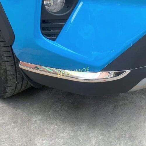 For 2019-2021 Toyota RAV4 Stainless Steel Front Bumper Side Cover Protector Fender Strips
