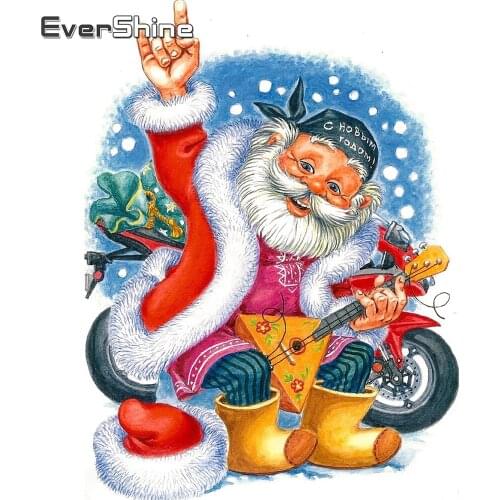 EverShine Diamond Mosaic Santa Claus Full Square Diamond Embroidery Cartoon Cross Stitch Rhinestones Art Kits Needlework Gift