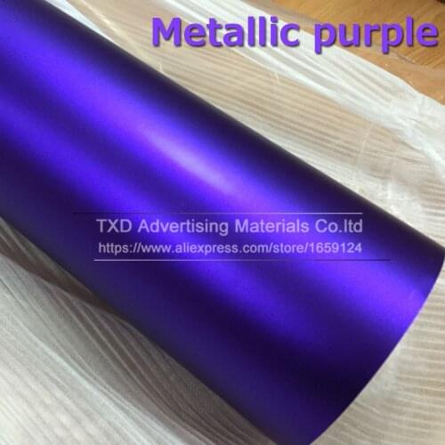 Purple Matte Chrome Vinyl Car Wraps Sticker Color Changing Car Sticker With Air Bubble Car Styling Size:10/20/30/40/50/60x152CM