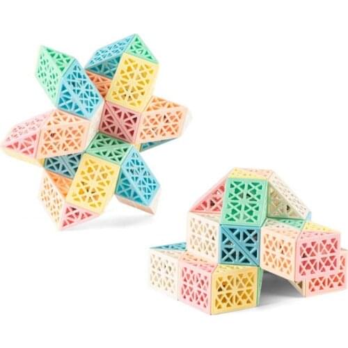 Dingsheng Cube 24 36 60 72 Segments Magic Rule Macarons Hollow Enhanced Version Snake multi-color 3d Speed Puzzle Educational