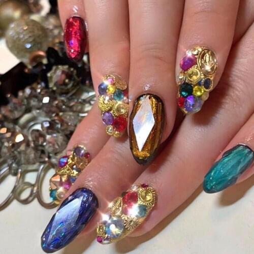 Hot Faux Gemstone Adhesive Sticker Tape Transparent Fake Tips Nail Art Decor Tool