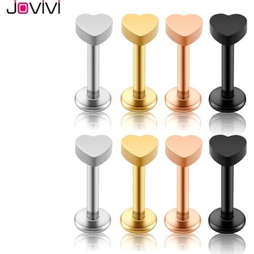 Jovivi 316L Stainless Steel 16G Labret Monroe Lip Ring Cartilage Helix Tragus Nose Piercing Internally Threaded Straight Barbell