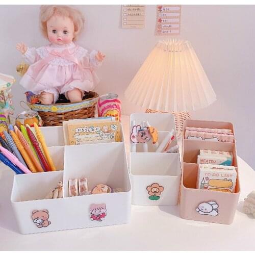 Cartoon girl Cosmetic Storage Box Desktop Finishing Debris Storage Box Childrens Stationery Pen Storage Drop Shop