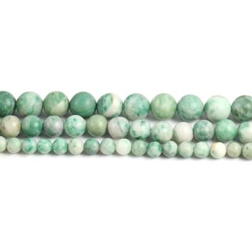 Natural Green Quartz Rutilated Round Loose Beads 4 6 8 10 12 MM Pick Size For Jewelry Making 15" Strand DIY Accessories