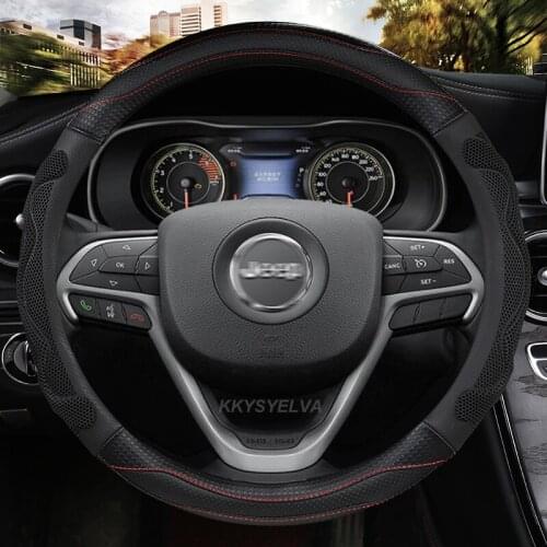 Microfiber Leather Non-slip Car Steering Wheel Cover for Jeep Grand Cherokee ZJ WJ WK WK2 WL 1993-2021 Auto interior Accessories