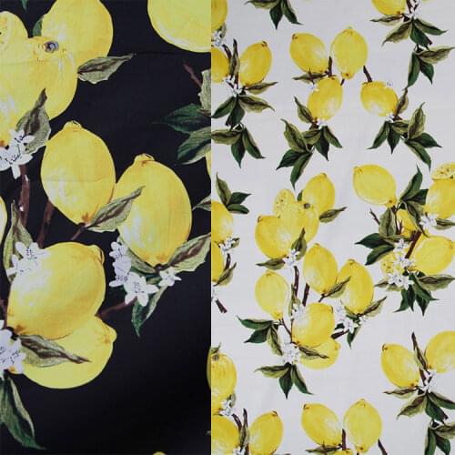 New arrived lemon printed fabric brand fabric in 2colors width145cm printed cotton fabric for clothing,Handmade materials