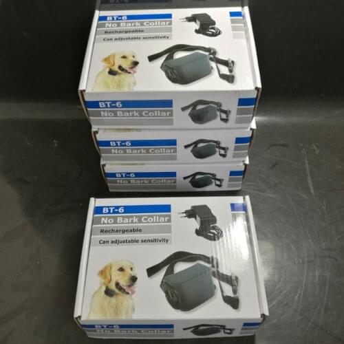 BT6 echargeable Bark Control BT-6 Shock Dog Training Collar Pet Chain Rope Ring Collar free shipping 4pcs/Lot