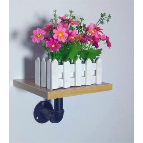 MTTUZK Loft shelf wall mounted flower shelf hose wrought iron bookshelf book rack retro industrial wind pipe bracket