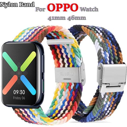 Nylon Braided Watch Strap for Oppo Watch 41mm 46mm Straps Band for OPPO Watches Bracelet Accessories Replacement Breathable