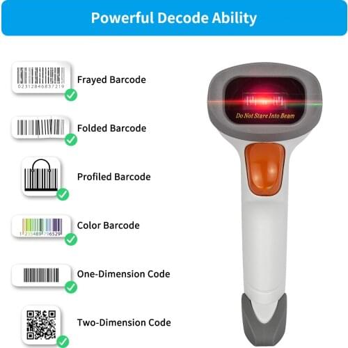NETUM F16 Wired 2D Barcode Scanner and NT-1228BL Wireless Bluetooth 2D QR PDF417 Bar Code Reader for POS Inventory