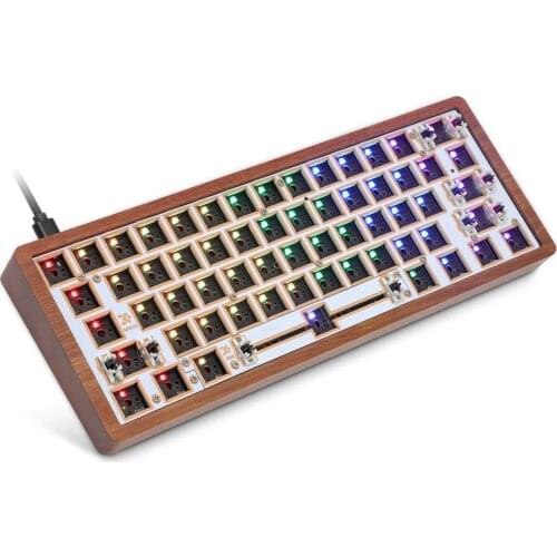 Skyloong GK61XS Wooden Version 60% Keyboard Customized Kit PCB Hot Swappable Keyboard for MX Cherry /Gateron /Kailh BOX Switch