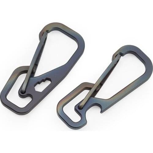 TC4 Titanium Alloy Bottle Opener Keychain Buckle Multi EDC Outdoor Tool