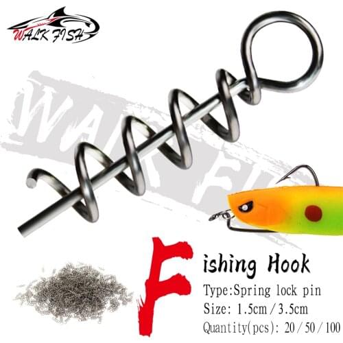 WALK FISH 1.5CM/3.5CM Fishing Hook Centering Pins Fishing bait Fishing Connector Spring Crank Lock Soft Lure Fishing Accessories