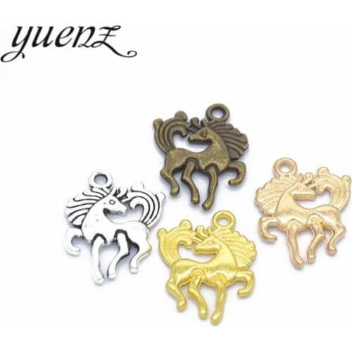 YuenZ 20pcs Horse Charms Antique Silver color Pendant fit Making Bracelets Jewelry Findings DIY Accessories 20*15mm D954