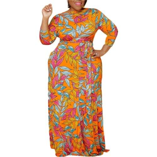 Summer African Maxi Dresses For Women Abaya 2021 Elegant Clothes Long Sleeve Robe Africain Vetement Femme Casual Vestido