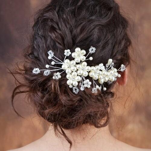 ZMHP05 Silver Golden Wedding Hair Clips Bridal Hairpins Stunning Wedding Head Jewelry in Hair Bridal Hair Accessories Bride Comb