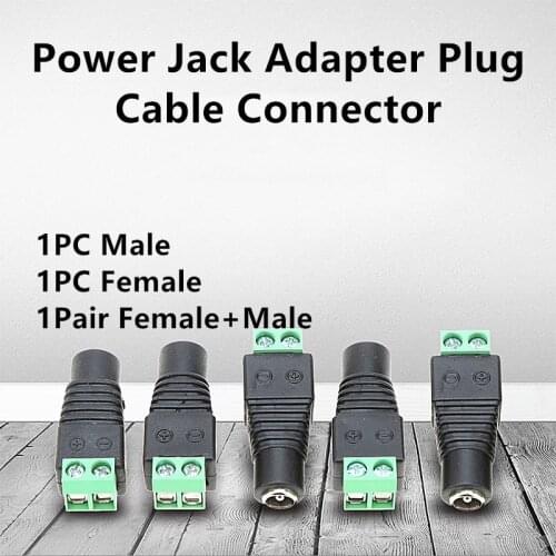 1PC New Man Female DC Connector 2.1*5.5MM Power Jack Adapter Plug Cable Connector Led Strip Light Household Accessiories