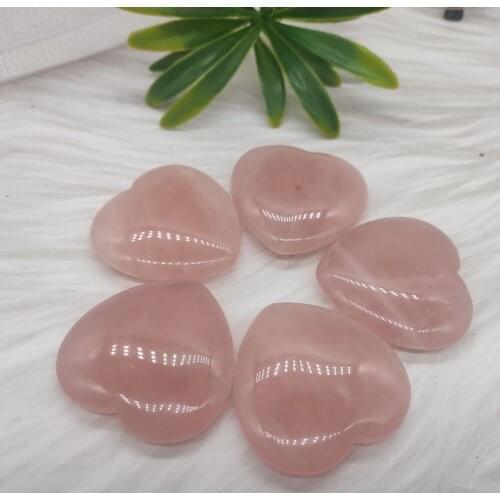 1pcs 40*35mm ROSE QUARTZ Heart Shaped Stone natural crystal