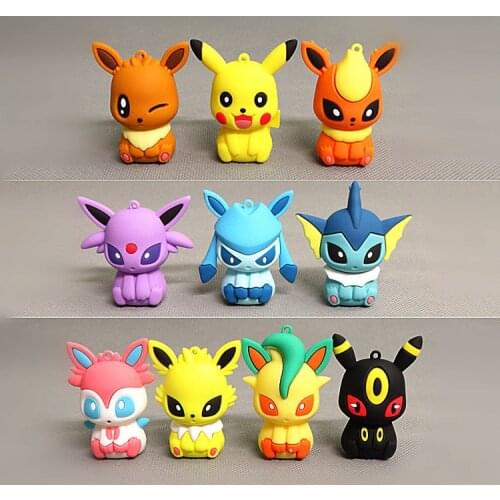10 Styles Pokemon Pikachu Eevee Model Toys TAKARA TOMY Anime Action Figures Pocket Monster Toy for Kids Birthday Gift Cake Decor