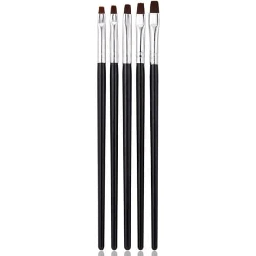 100Set/Lot 5Pcs/Set Black Light Treatment Painting Brush Pen Set Slotting Pen Draw Line Pen French Light Nail Manicure HA2169