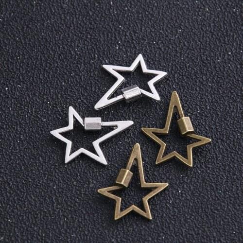 16pcs 20*24mm Two Color Metal Zinc Alloy Pentagram Charms Fit Jewelry Pendant Charms Makings