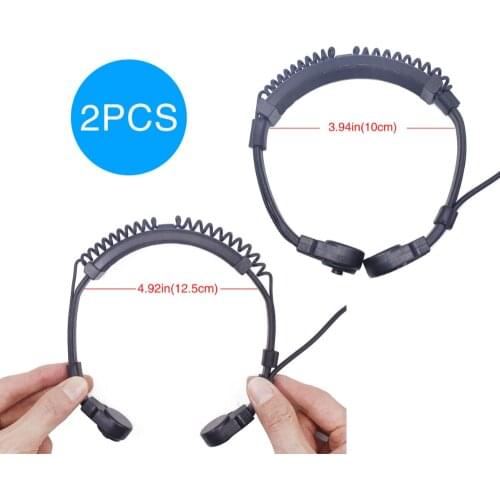 2pcs ABBREE Extendable Throat MIC PTT headphone Headset for Kenwood BAOFENG BF-888s UV-5R UV-82 UV-5RE 2 way radio Walkie Talkie